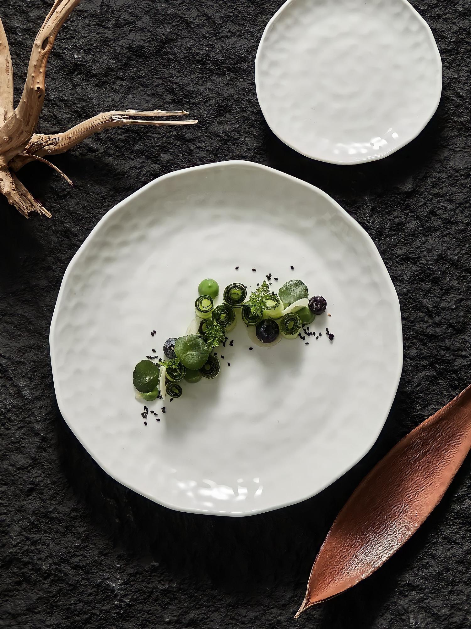 Eleganckie danie w ceramicznym talerzu